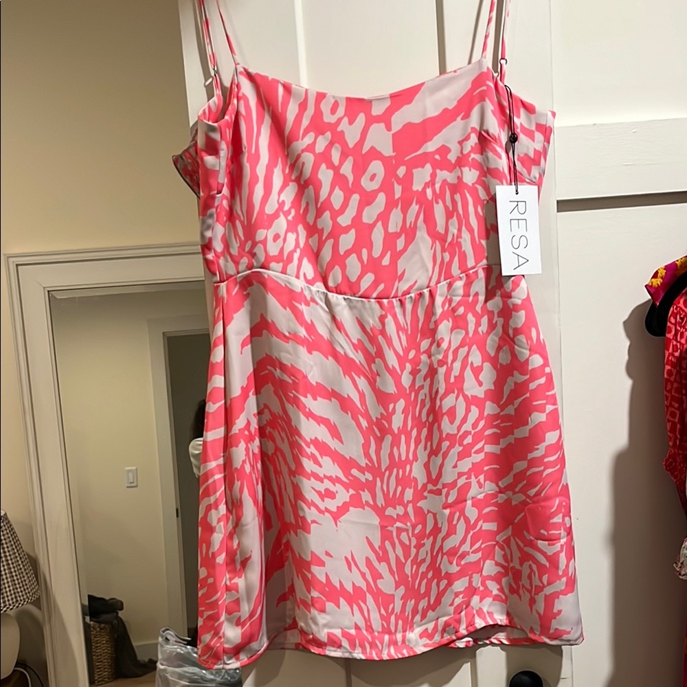 RESA Pink and White Patterned Dress